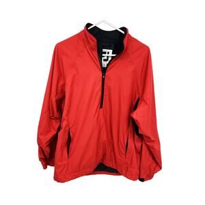 Foot Joy Dry Joys Half Zip Pullover Red Fleece Golf Jacket With Pockets Size S